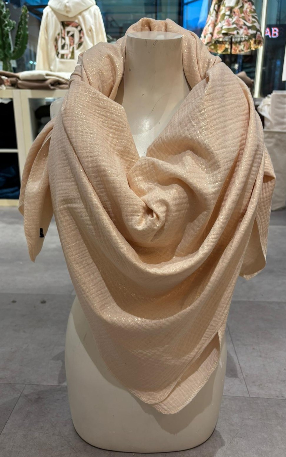 Musselin Tuch Creme Glitzer Biologische Baumwolle