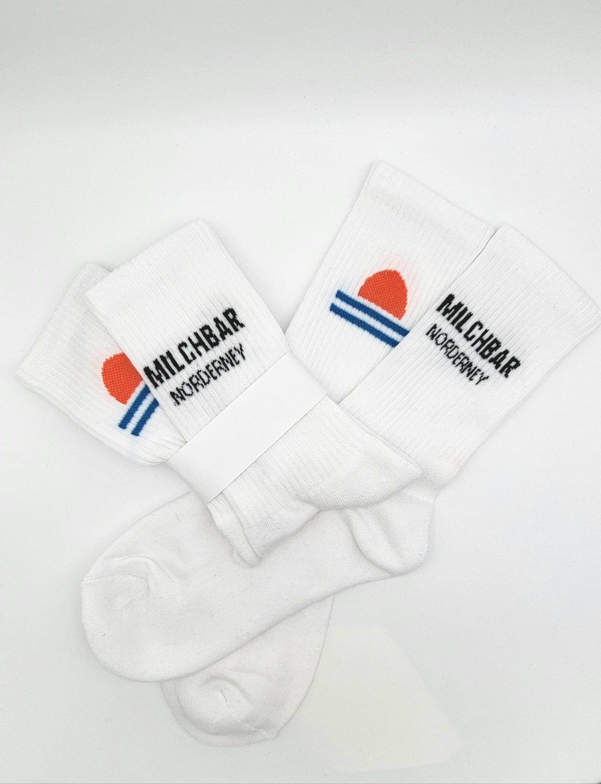 Tennis Socken weiß Milchbar Norderney Sunset