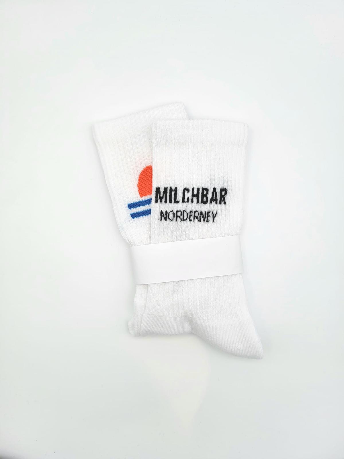 Tennis Socken weiß Milchbar Norderney Sunset